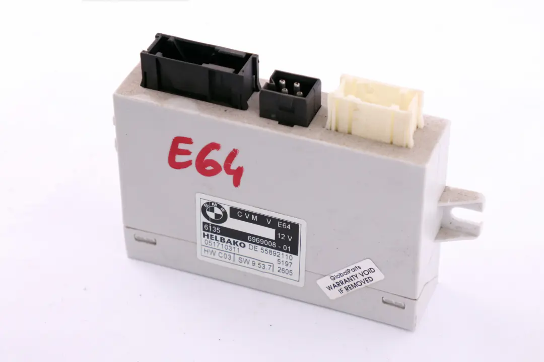 E64N Cabrio Módulo ECU de techo plegable descapotable para 6969008 para BMW E64 con número de pieza 7209145 BMW E64 E64N Cabrio Módulo ECU de techo plegable descapotable para 6969008 - SKU 7209145 - Número de pieza 7209145