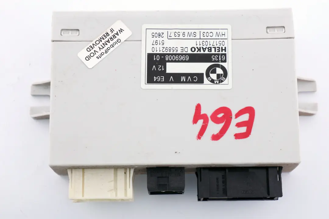 E64N Cabrio Module ECU de toit ouvrant décapotable 6969008 pour BMW E64 à propos du numéro de pièce 7209145 BMW E64 E64N Cabrio Module ECU de toit ouvrant décapotable 6969008 - SKU 7209145 - Numéro de pièce 7209145