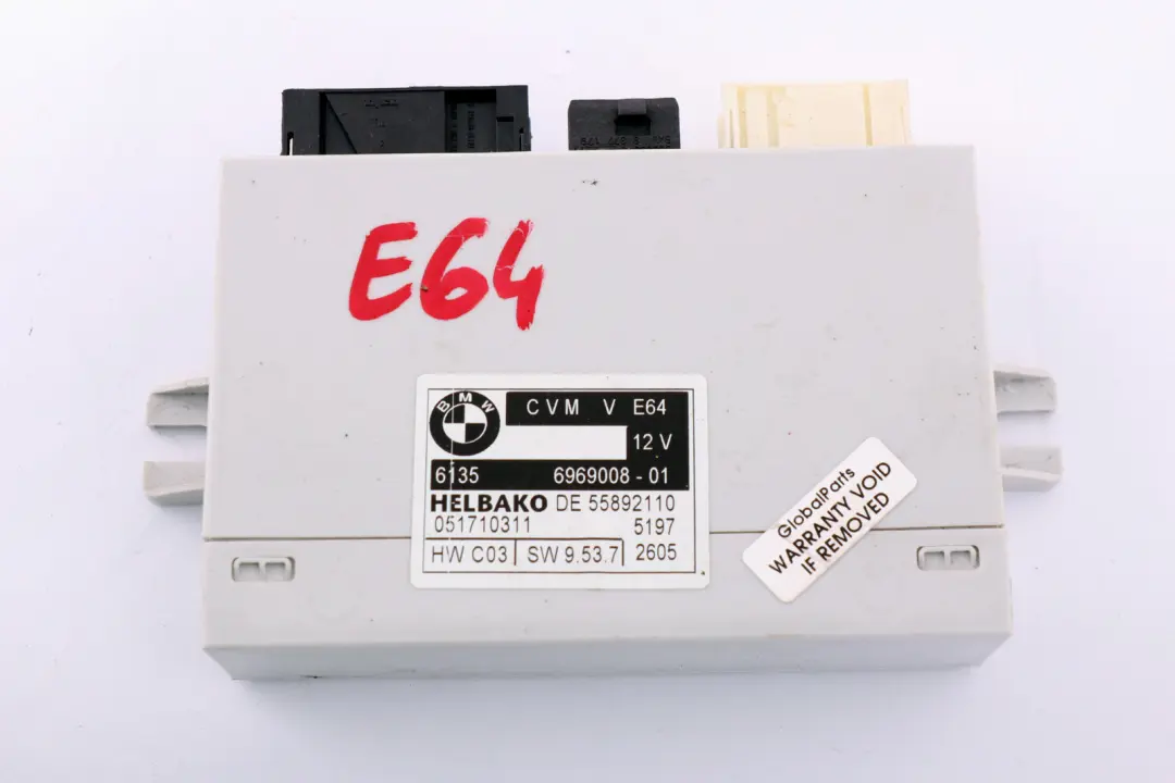 E64N Cabrio Module ECU de toit ouvrant décapotable 6969008 pour BMW E64 à propos du numéro de pièce 7209145 BMW E64 E64N Cabrio Module ECU de toit ouvrant décapotable 6969008 - SKU 7209145 - Numéro de pièce 7209145