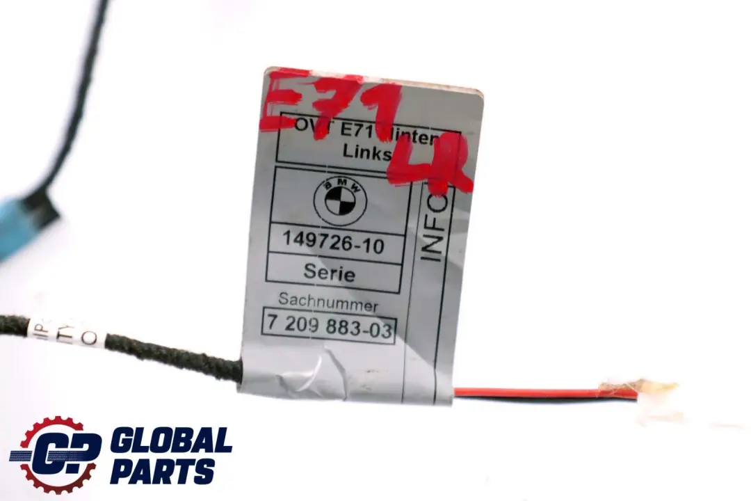 BMW X6 E71 Door Handle Illumination Light Wiring Harness Rear Left N/S - SKU 7209883 - Part number 7209883