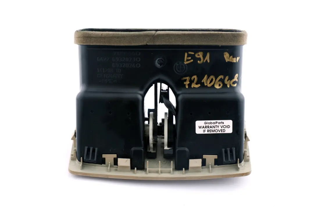 Rejilla De ventilacion trasera De La consola central Beige 6932023 para BMW E90 E91 con número de pieza 7210648 BMW E90 E91 Rejilla De ventilacion trasera De La consola central Beige 6932023 - SKU 7210648 - Número de pieza 7210648