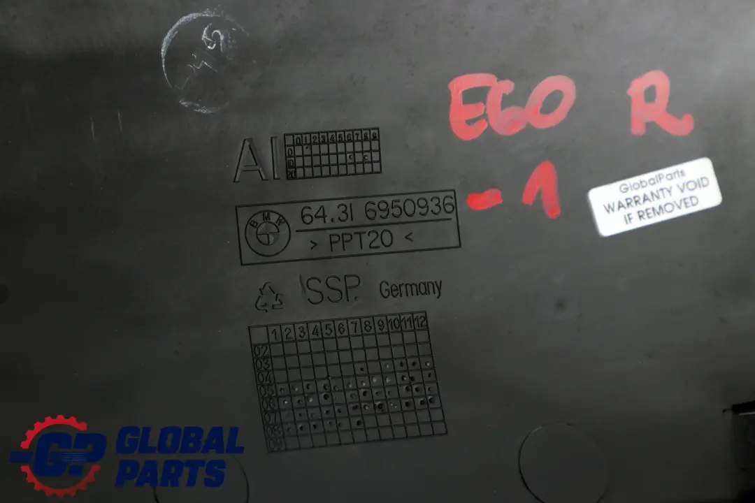 BMW E60 E61 E63 E64 Osłona Pokrywa Obudowa Filtra Prawa 7210667 - SKU 7210667-1 - Numer Części 64316950936