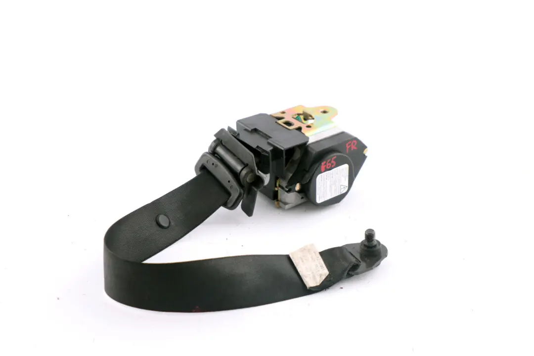 BMW E65 E66 E67 Front Right O/S Upper Seatbelt With Force Limiter Black - SKU 7210858 - Part number 7210858