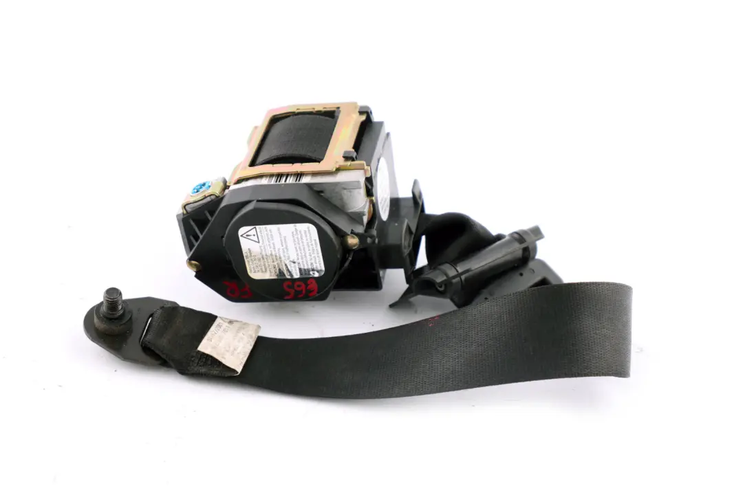 Front Right O/S Upper Seatbelt With Force Limiter Black to BMW E65 E66 E67 with Part number 7210858 BMW E65 E66 E67 Front Right O/S Upper Seatbelt With Force Limiter Black - SKU 7210858 - Part number 7210858