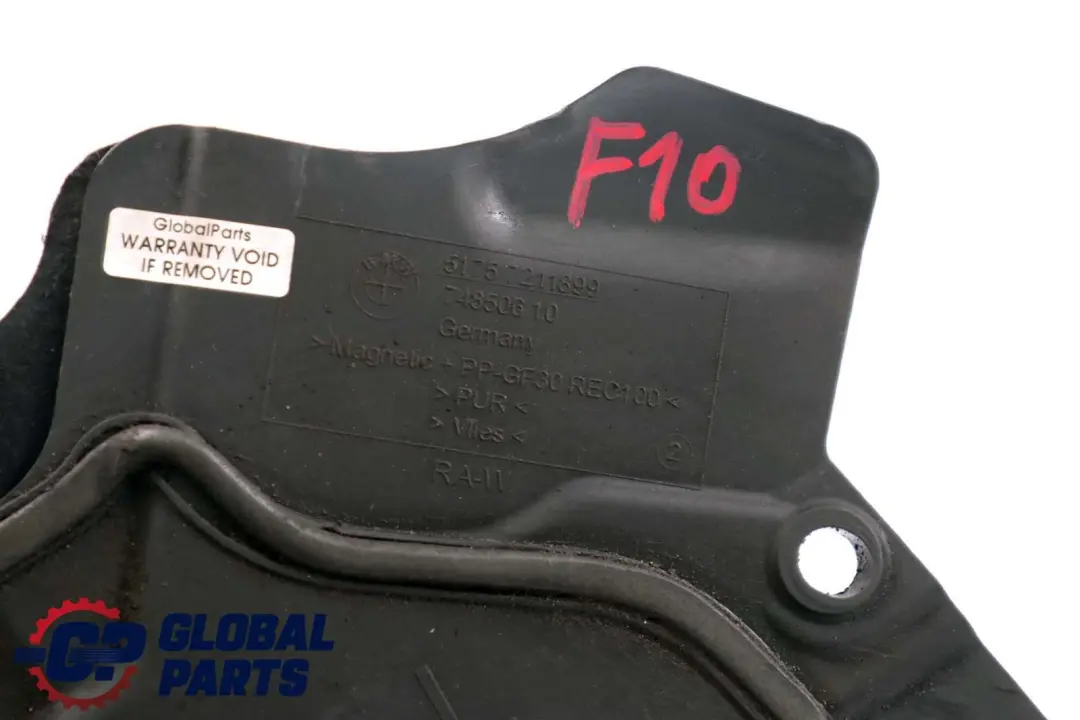 Soundinsulation Lower Cover Left N/S to BMW 5 6 7 Series F01 F10 F11 F12 with Part number 7211899 BMW 5 6 7 Series F01 F10 F11 F12 Soundinsulation Lower Cover Left N/S - SKU 7211899 - Part number 7211899