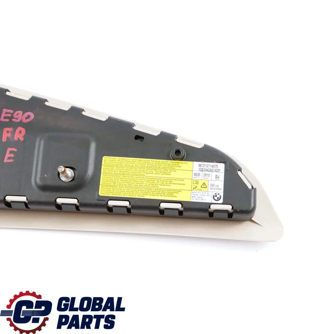 Delantero Derecho Asiento Air Module Lateral Oyster para BMW E90 E91 LCI con número de pieza 7212714 BMW E90 E91 LCI Delantero Derecho Asiento Air Module Lateral Oyster - SKU 7212714 - Número de pieza 7212714