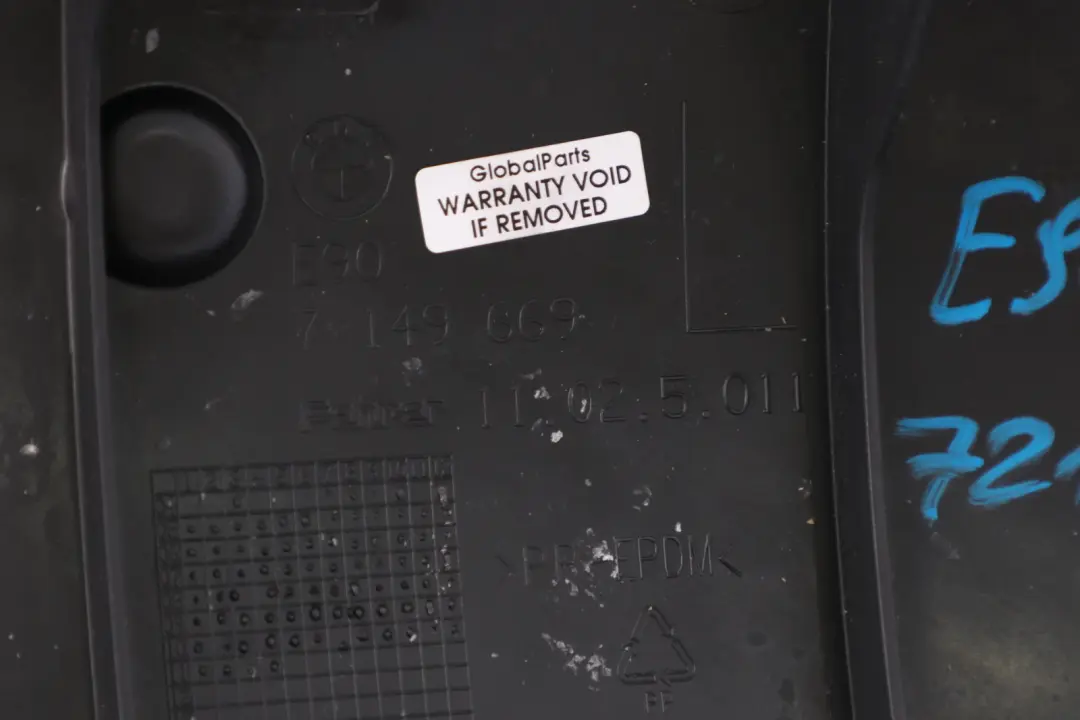 Lateral Trim Side Cover Rear Left N/S Seats Cloth to BMW 3 Series E90 LCI with Part number 7149669 BMW 3 Series E90 LCI Lateral Trim Side Cover Rear Left N/S Seats Cloth - SKU 7213593 - Part number 7149669