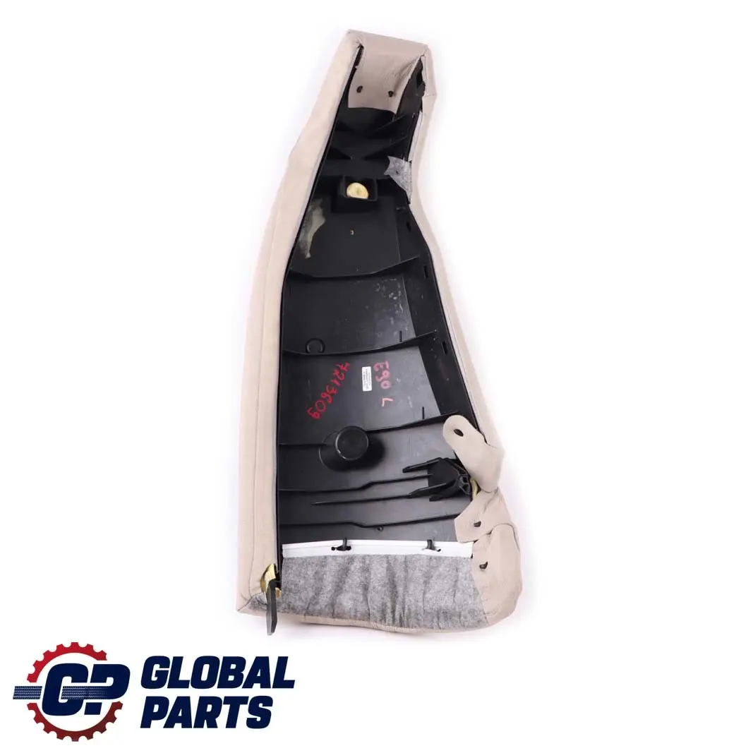 BMW E90 LCI Lateral Recubrimiento Panel Trasero Izquierdo Asiento Cuero Oyster - SKU 7213609 - Número de pieza 7213609