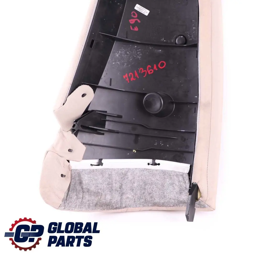 Lateral Recubrimiento Panel Trasero Derecho Asiento Cuero Oyster para BMW E90 LCI con número de pieza 7213610 BMW E90 LCI Lateral Recubrimiento Panel Trasero Derecho Asiento Cuero Oyster - SKU 7213610 - Número de pieza 7213610