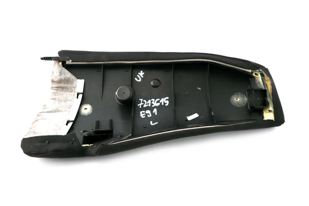 Left N/S Side Finisher Cloth Fabric Anthracite to BMW 3 Series E91 LCI Rear Seat with Part number 7213615 BMW 3 Series E91 LCI Rear Seat Left N/S Side Finisher Cloth Fabric Anthracite - SKU 7213615 - Part number 7213615