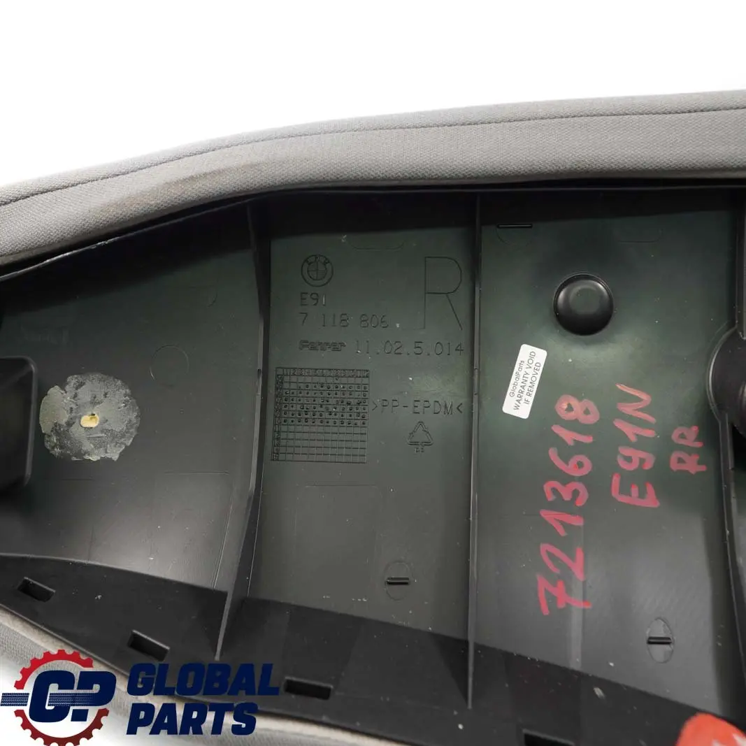 BMW E91 LCI Touring Sedile Posteriore Riferimento Laterale Dx Tessuto Vertex - SKU 7213618 - Numero di parte 7213618