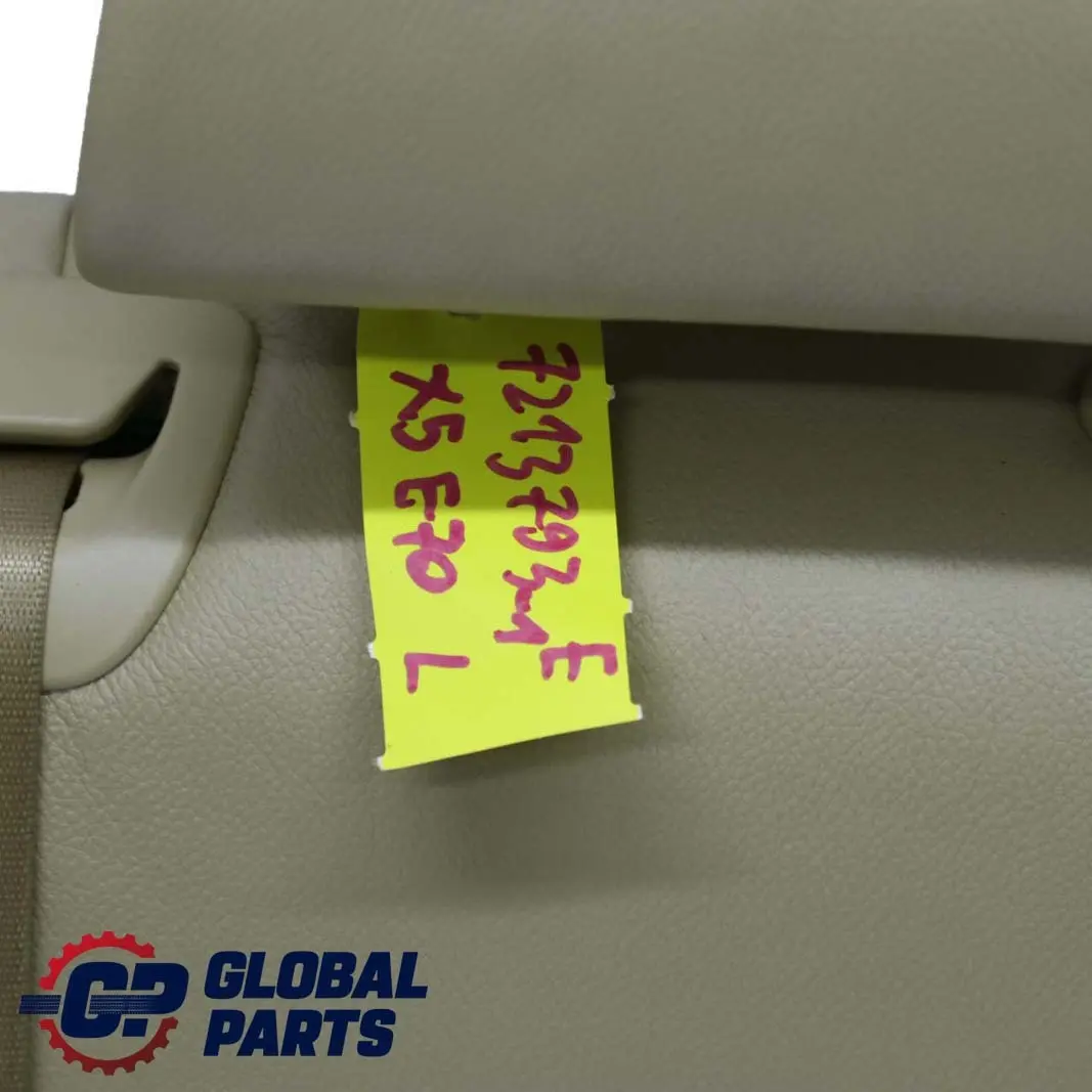 BMW X5 Series E70 1 Rear Seat Left N/S Backrest Armrest Beige Leather Nevada - SKU 7213793-1 - Part number 7213793