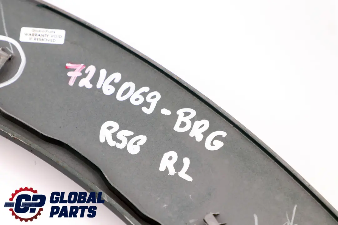 Arch Rear Left N/S British Racing Green to Mini Cooper R56 R57 LCI Cover Wheel with Part number 7216069 Mini Cooper R56 R57 LCI Cover Wheel Arch Rear Left N/S British Racing Green - SKU 7216069-BRG - Part number 7216069