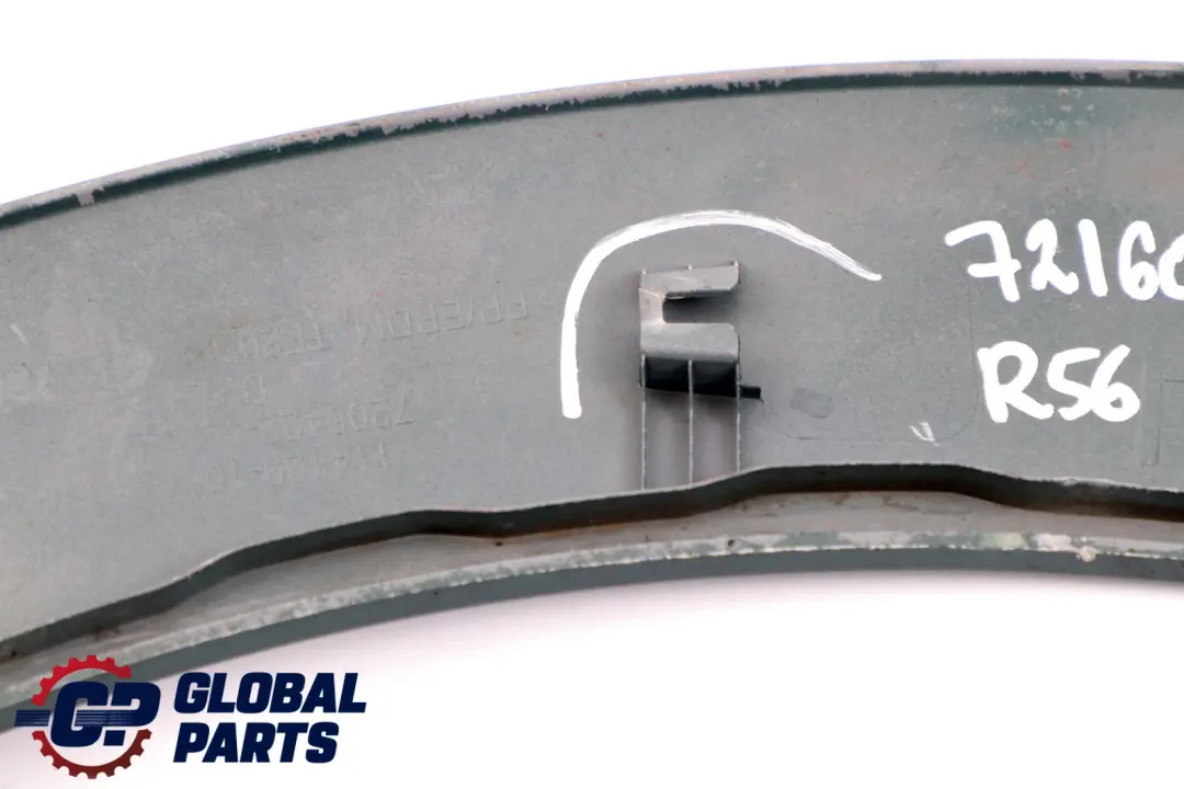 Arch Rear Right O/S British Racing Green to Mini Cooper R56 R57 LCI Cover Wheel with Part number 7216070 Mini Cooper R56 R57 LCI Cover Wheel Arch Rear Right O/S British Racing Green - SKU 7216070-BRG - Part number 7216070