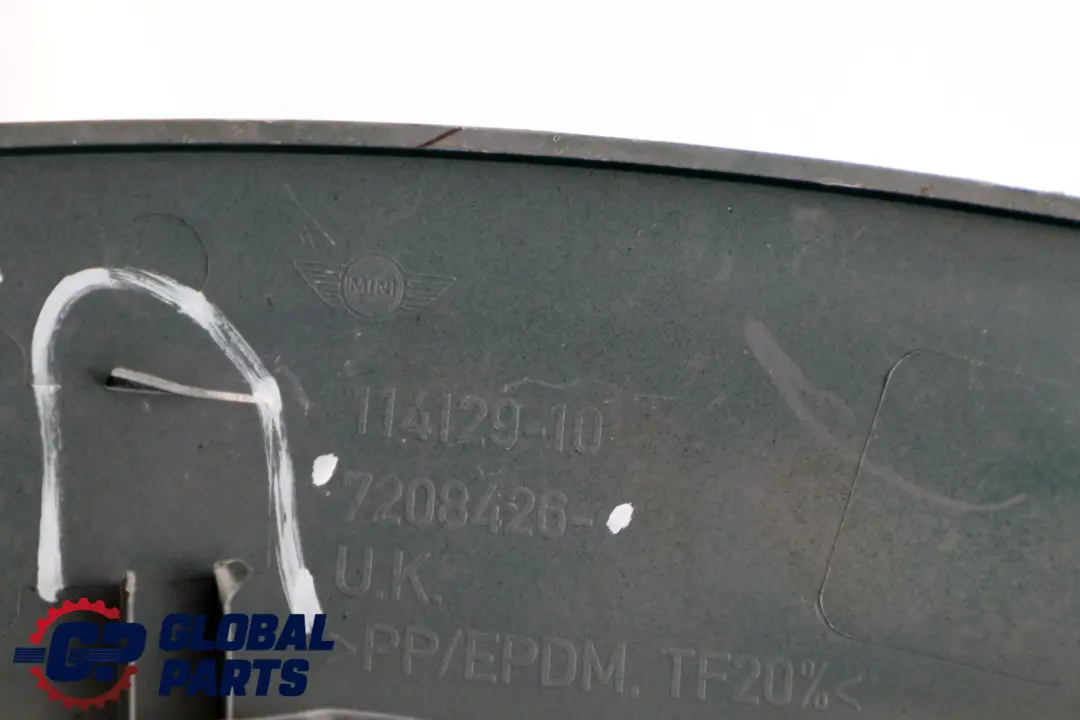 Arch Front Right O/S British Racing Green to Mini Cooper R56 R57 Cover Wheel with Part number 7216072 Mini Cooper R56 R57 Cover Wheel Arch Front Right O/S British Racing Green - SKU 7216072-BRG - Part number 7216072