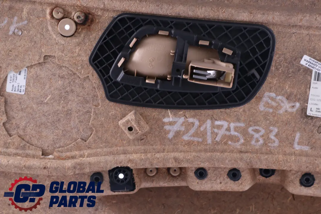 Posteriore Sinistro Porta Pannello Beige Pelle per BMW E90 E91 con numero di parte 7217583 BMW E90 E91 Posteriore Sinistro Porta Pannello Beige Pelle - SKU 7217583 - Numero di parte 7217583