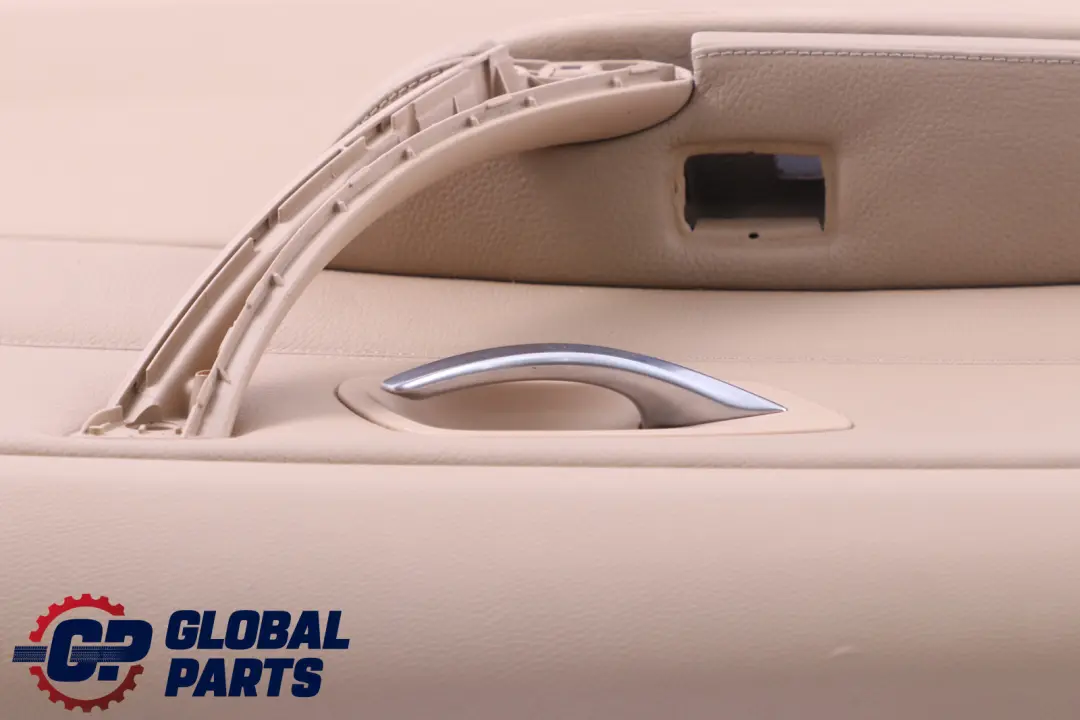 Left Door Card Lining Beige Leather Trim Panel para BMW E90 Rear con número de pieza 7217583 BMW E90 Rear Left Door Card Lining Beige Leather Trim Panel - SKU 7217583 - Número de pieza 7217583