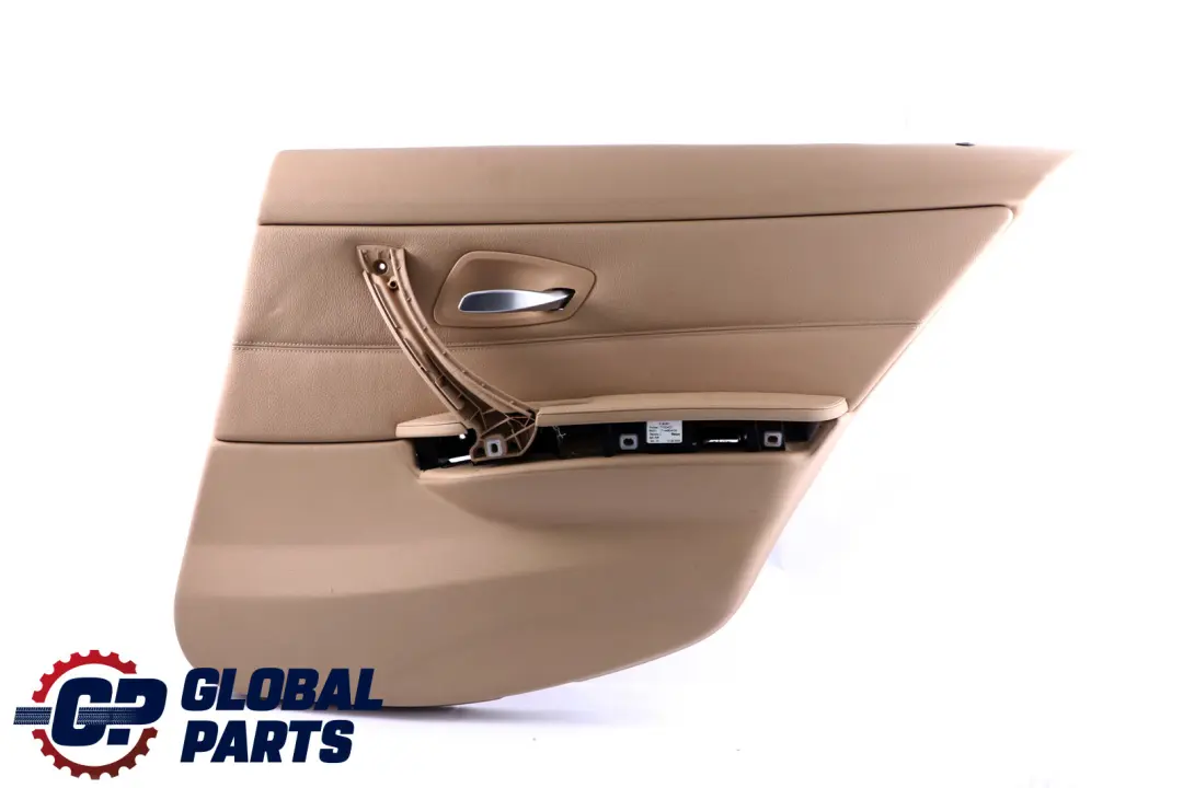 Right O/S Door Card Lining Beige Leather Trim Panel to BMW 3 Series E90 Rear with Part number 7217584 BMW 3 Series E90 Rear Right O/S Door Card Lining Beige Leather Trim Panel - SKU 7217584 - Part number 7217584