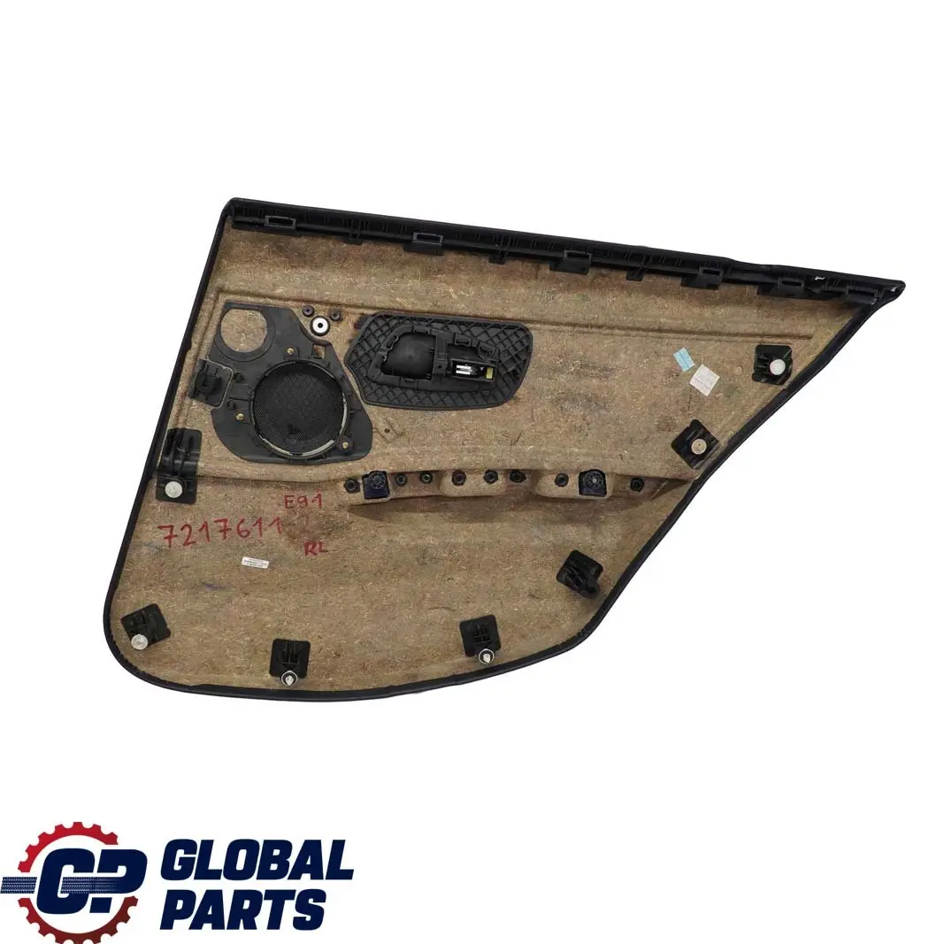 Left Door Card Leather Lining Trim Panel Black para BMW E90 E91 Rear con número de pieza 7217611 BMW E90 E91 Rear Left Door Card Leather Lining Trim Panel Black - SKU 7217611 - Número de pieza 7217611