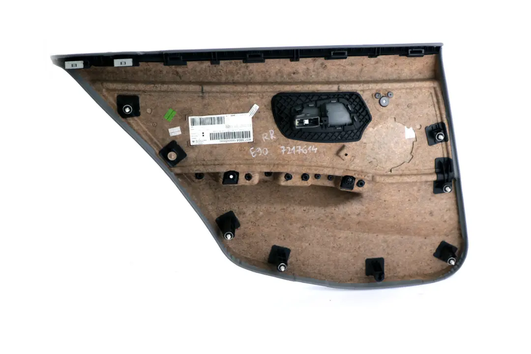 BMW 3 SERIES E90 E90N E91 E91N LCi DOOR LINING CARD LEATHER REAR RIGHT GREY O/S - SKU 7217614 - Part number 51427217614