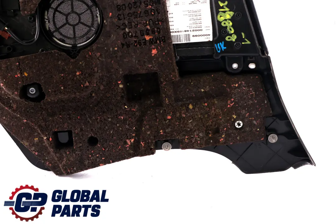 Right O/S Lateral Trim Panel Lining Black Leather to BMW 3 Series E92 1 Rear with Part number 7218808 BMW 3 Series E92 1 Rear Right O/S Lateral Trim Panel Lining Black Leather - SKU 7218808-1 - Part number 7218808