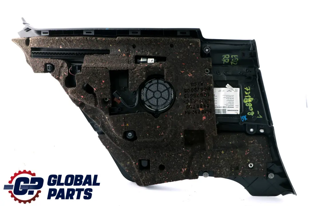 BMW 3 Series E92 1 Rear Right O/S Lateral Trim Panel Lining Black Leather - SKU 7218808-1 - Part number 7218808