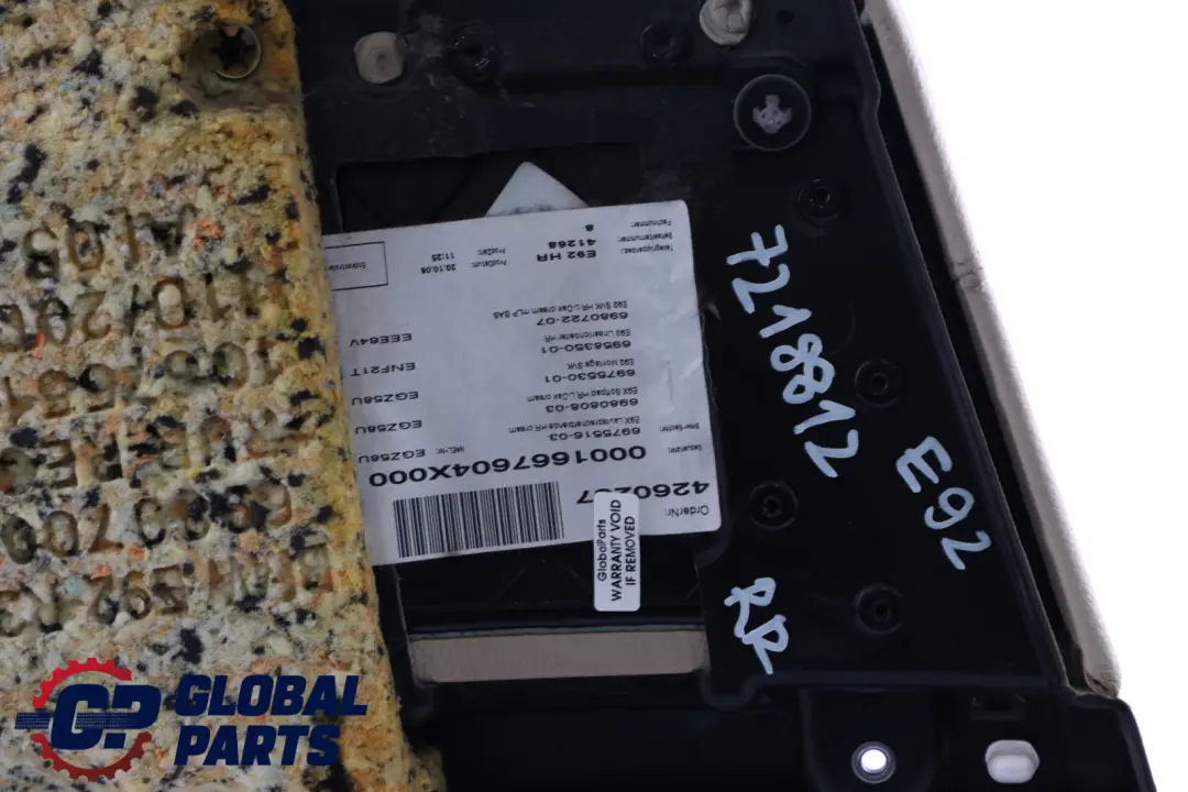 Right O/S Lateral Trim Panel Lining Beige Leather to BMW 3 Series E92 Coupe Rear with Part number 7218812 BMW 3 Series E92 Coupe Rear Right O/S Lateral Trim Panel Lining Beige Leather - SKU 7218812 - Part number 7218812