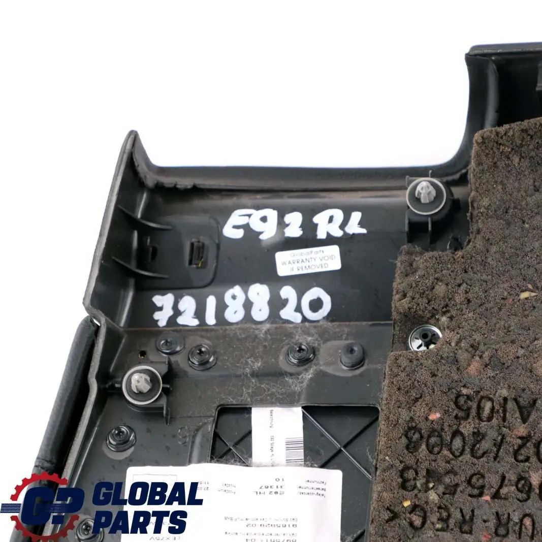 Coup? Pannello Rivestimento Laterale Posteriore Sinistro Pelle Nera per BMW E92 con numero di parte 7218819 BMW E92 Coup? Pannello Rivestimento Laterale Posteriore Sinistro Pelle Nera - SKU 7218819 - Numero di parte 7218819