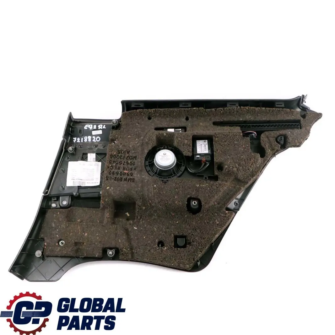 Trasero Izquierdo Panel Lateral Forro Cuero Negro para BMW E92 Coupe con número de pieza 7218819 BMW E92 Coupe Trasero Izquierdo Panel Lateral Forro Cuero Negro - SKU 7218819 - Número de pieza 7218819