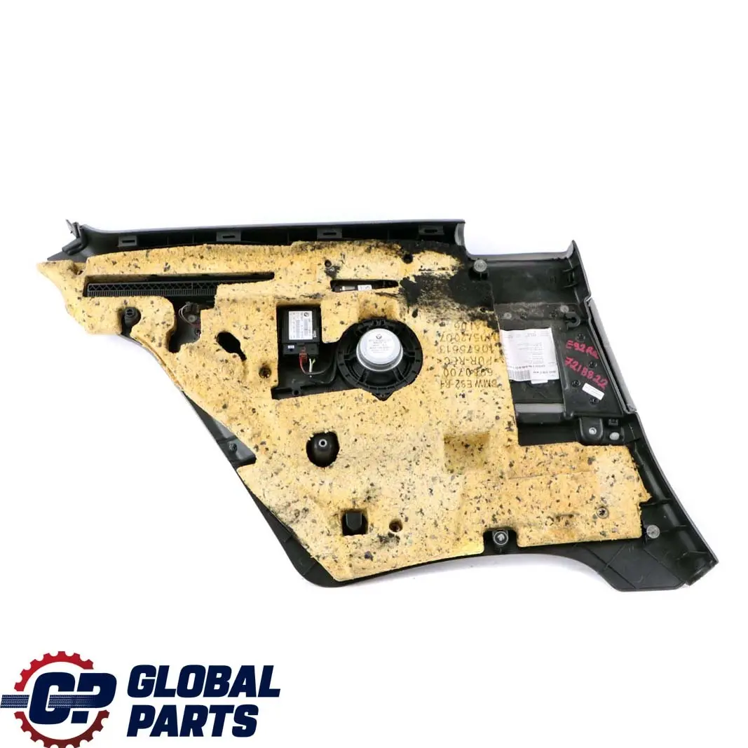 BMW E92 Copertura laterale posteriore destra Fodera pannello rivestimento grigia - SKU 7218822 - Numero di parte 7218822