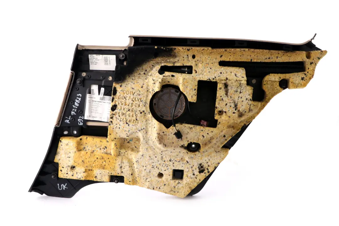 BMW 3 Series E92 Rear Left N/S Lateral Trim Panel Lining Cream Beige Leather - SKU 7218823 - Part number 7218823