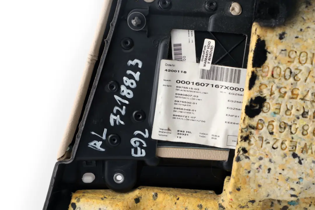 BMW 3 er E92 Coupe Seitenverkleidung hinten links Leder Cream Beige - SKU 7218823 - Teilenummer 7218823