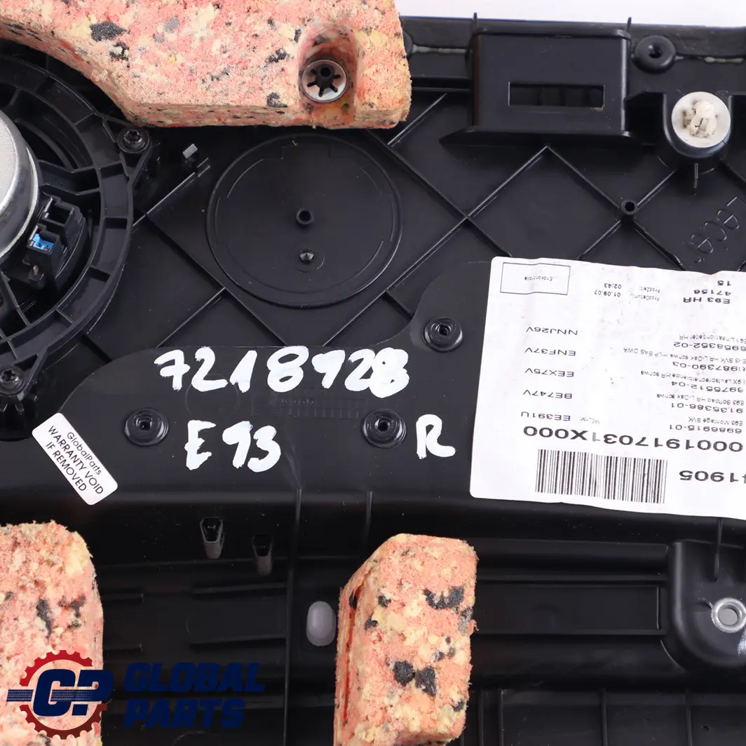 Trasero Derecho Lateral Panel Revestimiento Cuero Negro Dakota para BMW E93 Cabrio con número de pieza 7218928 BMW E93 Cabrio Trasero Derecho Lateral Panel Revestimiento Cuero Negro Dakota - SKU 7218928 - Número de pieza 7218928