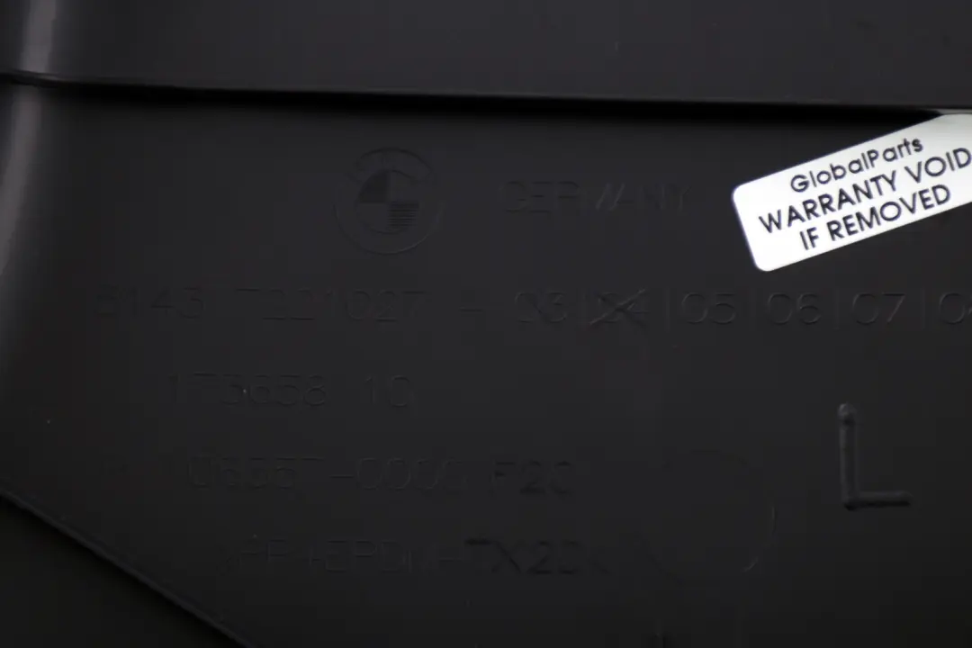 BMW 1 Series F20 Column B Pillar Left Bottom Trim Cover N/S Schwarz Black - SKU 7221027 - Part number 51437221027
