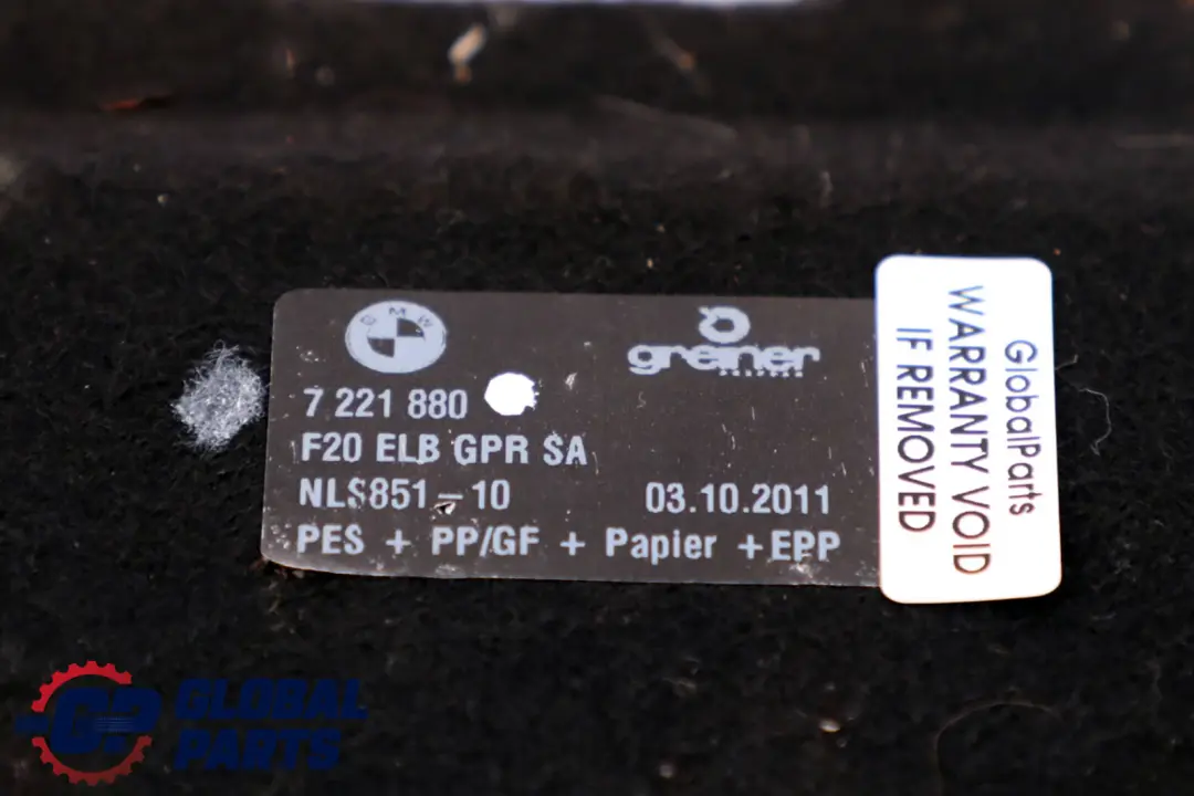 Teppich Matte BMW F20 F21 LCI Koffer Raum Boden Bezug Leinennetz für mit Teilenummer 7221880 Teppich Matte BMW F20 F21 LCI Koffer Raum Boden Bezug Leinennetz - SKU 7221880 - Teilenummer 7221880