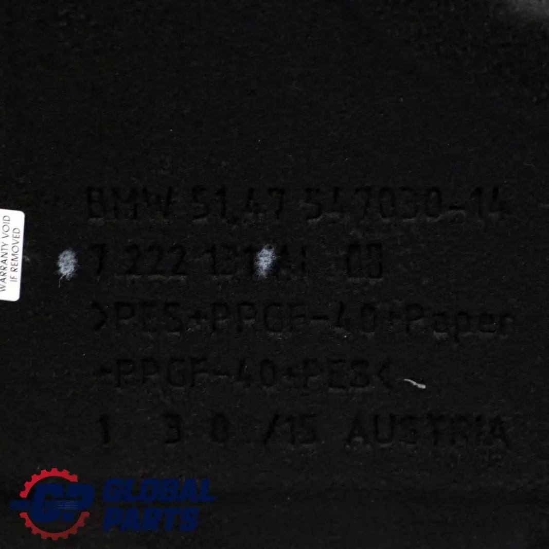 BMW F10 Boot Trunk Floor Carpet Luggage Compartment Trim - SKU 7222131 - Part number 7222131