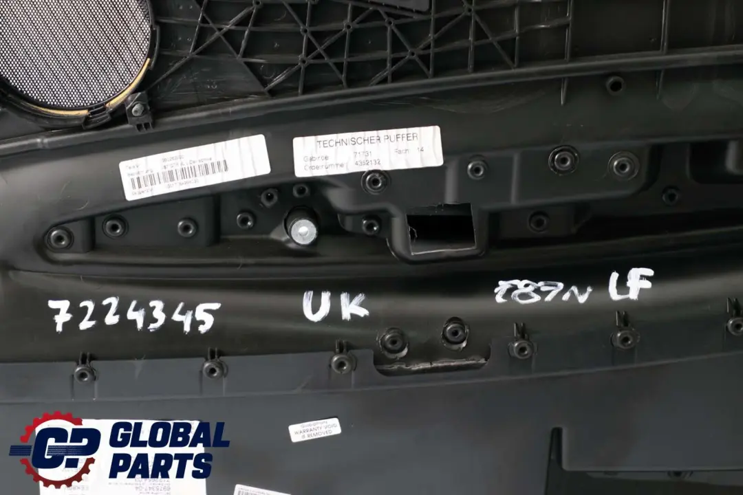 BMW 1 Series E87 LCI Front Left N/S Door Card Trim Panel Black Leather - SKU 7224345 - Part number 7224345