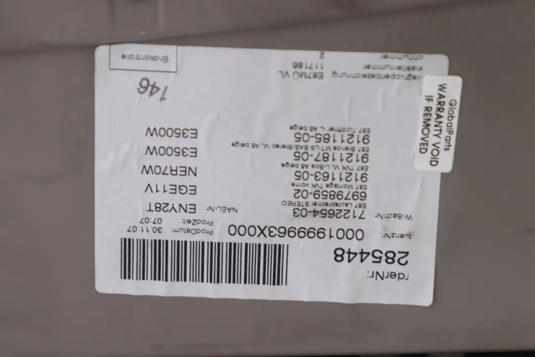 Front Left N/S Door Card Trim Panel Beige Leather to BMW 1 Series E87 LCI with Part number 7224349 BMW 1 Series E87 LCI Front Left N/S Door Card Trim Panel Beige Leather - SKU 7224349 - Part number 7224349