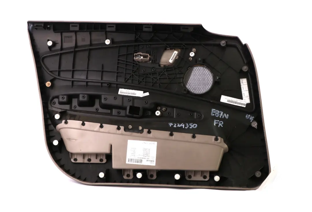 BMW 1 Series E87 LCI Front Right O/S Door Card Trim Panel Beige Leather - SKU 7224350 - Part number 7224350