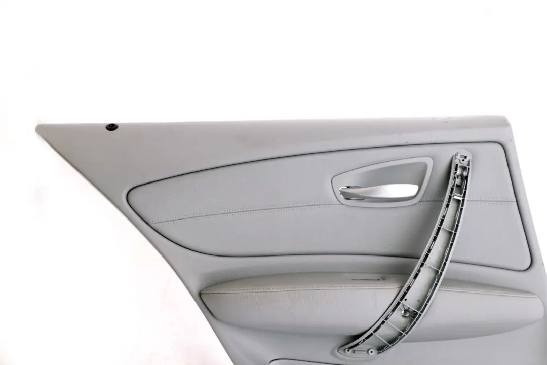 Left N/S Door Card Trim Panel Grey Leather to BMW 1 Series E87 LCI Rear with Part number 7224355 BMW 1 Series E87 LCI Rear Left N/S Door Card Trim Panel Grey Leather - SKU 7224355 - Part number 7224355