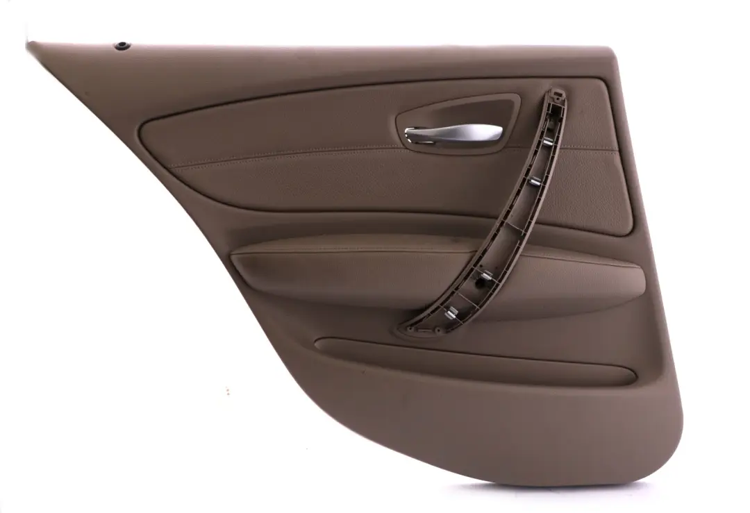 Left N/S Door Card Trim Panel Beige Leather to BMW 1 Series E87 LCI Rear with Part number 7224357 BMW 1 Series E87 LCI Rear Left N/S Door Card Trim Panel Beige Leather - SKU 7224357 - Part number 7224357