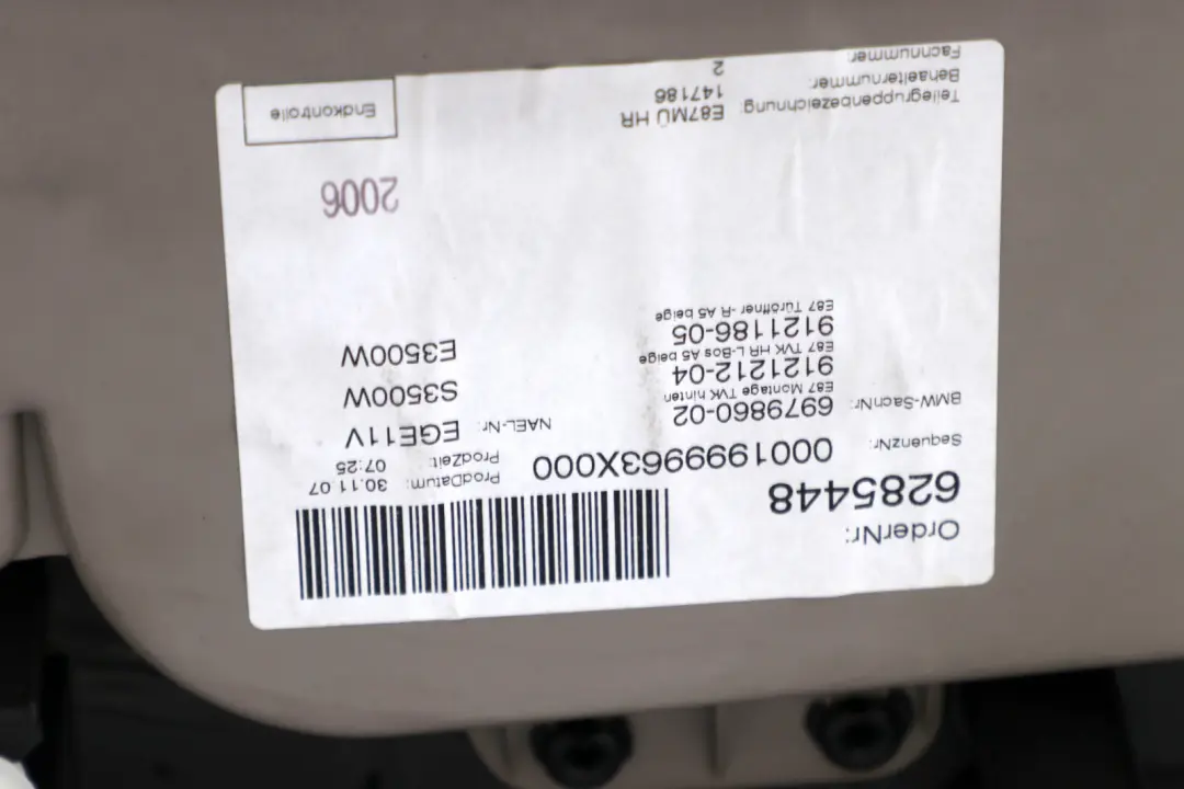 Reihe E87 LCI Türverkleidung hinten rechts Beige Boston Leder für BMW 1 mit Teilenummer 7224358 BMW 1 Reihe E87 LCI Türverkleidung hinten rechts Beige Boston Leder - SKU 7224358 - Teilenummer 7224358