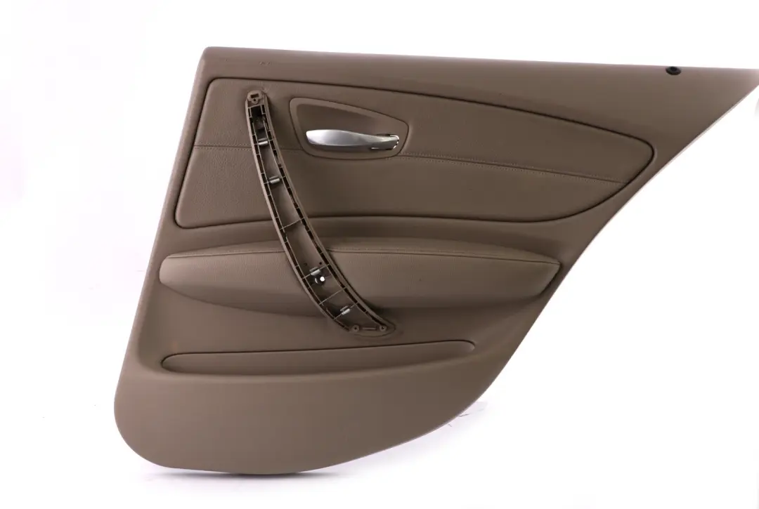 Right O/S Door Card Trim Panel Beige Leather to BMW 1 Series E87 LCI Rear with Part number 7224358 BMW 1 Series E87 LCI Rear Right O/S Door Card Trim Panel Beige Leather - SKU 7224358 - Part number 7224358