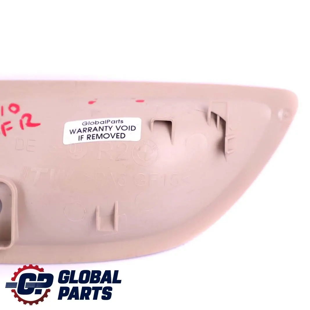 Interior Derecho Abrepuertas Tapa Embellecedor Oyster para BMW F10 F11 con número de pieza 7226352 BMW F10 F11 Interior Derecho Abrepuertas Tapa Embellecedor Oyster - SKU 7226370 - Número de pieza 7226352