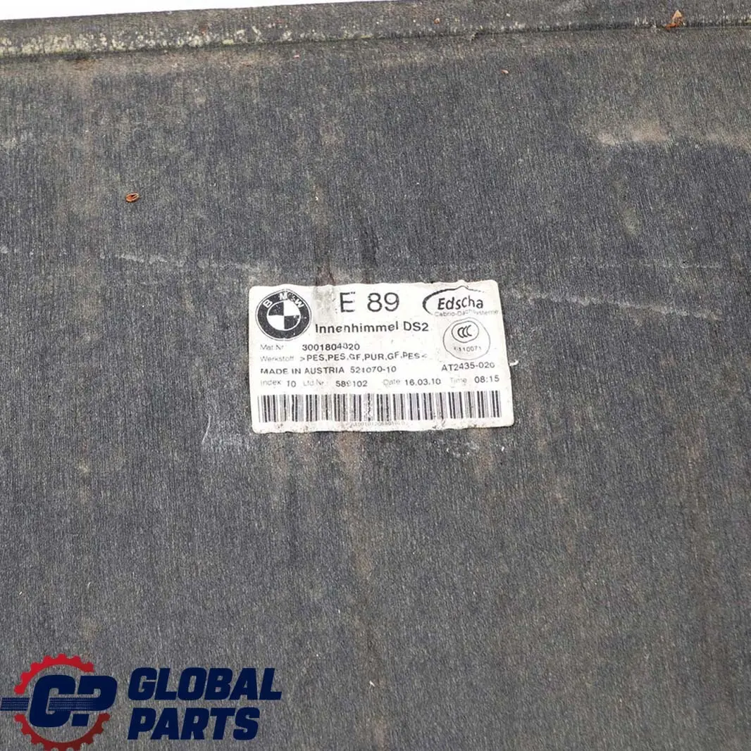 Verdeck Dachschale Vorn Innen Himmel Verkleidung Oyster für BMW Z4 E89 mit Teilenummer 7229323 BMW Z4 E89 Verdeck Dachschale Vorn Innen Himmel Verkleidung Oyster - SKU 7229323 - Teilenummer 7229323