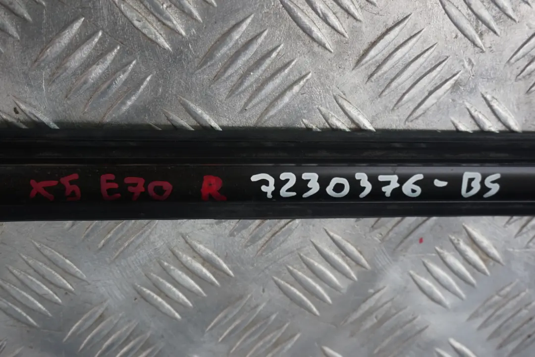 BMW X5 Series E70 Right O/S Roof Moulding Gutter Railing Trim Black Sapphire - SKU 7230376-BS - Part number 7230376