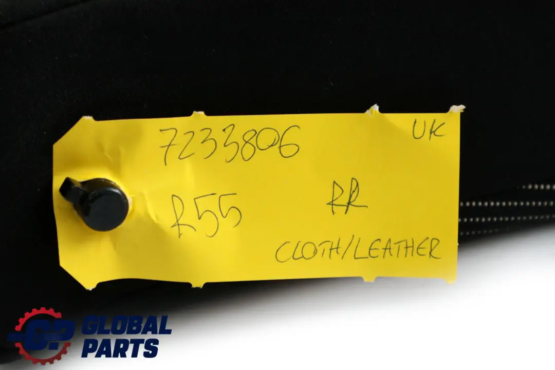 Right O/S Cloth Leather Seat Cushion Backrest Black to BMW Mini Clubman R55 Rear with Part number 7233806 BMW Mini Clubman R55 Rear Right O/S Cloth Leather Seat Cushion Backrest Black - SKU 7233806 - Part number 7233806
