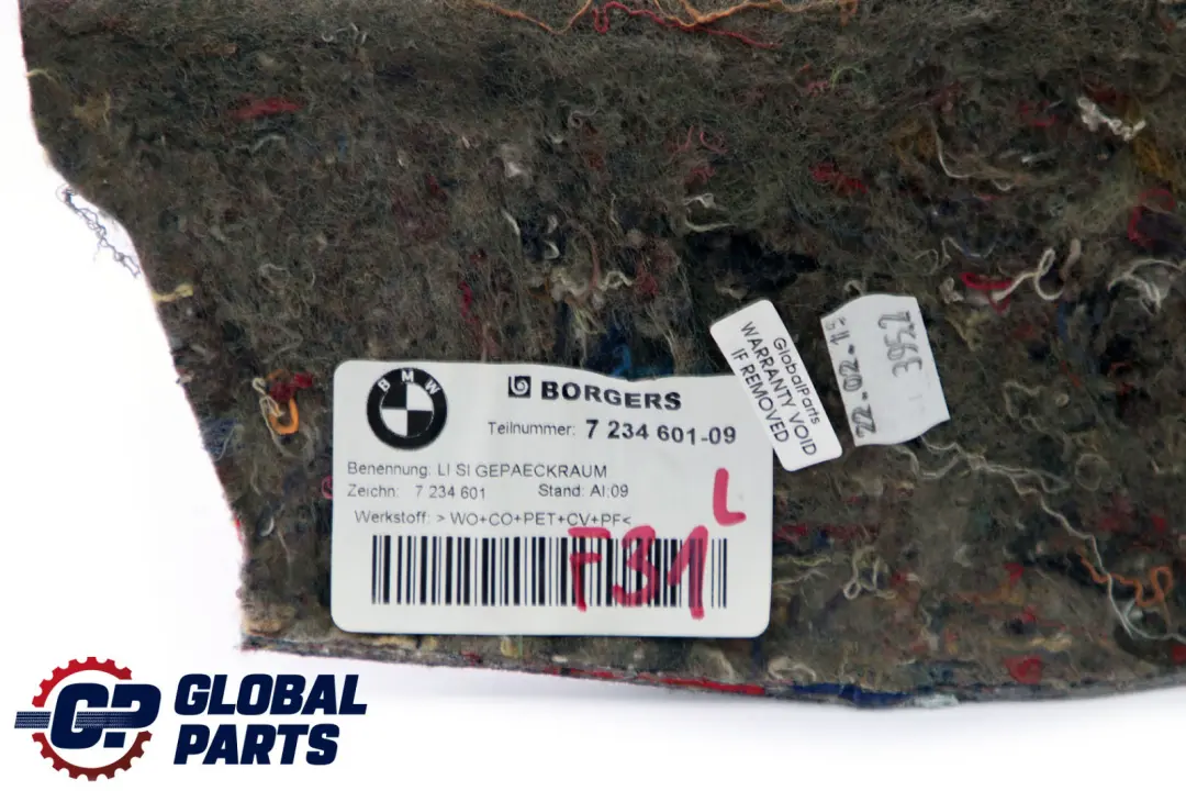 BMW F31 F31N LCI Schalldämmung Kofferraum hinten links - SKU 7234601 - Teilenummer 7234601