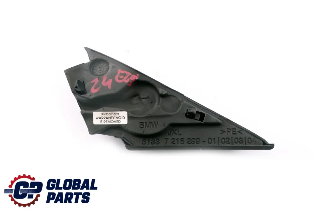 Modanatura Angolare Copri Specchio Interno Sinistro 7216299 per BMW Z4 E89 Cabrio con numero di parte 7238717 BMW Z4 E89 Cabrio Modanatura Angolare Copri Specchio Interno Sinistro 7216299 - SKU 7238717-1 - Numero di parte 7238717