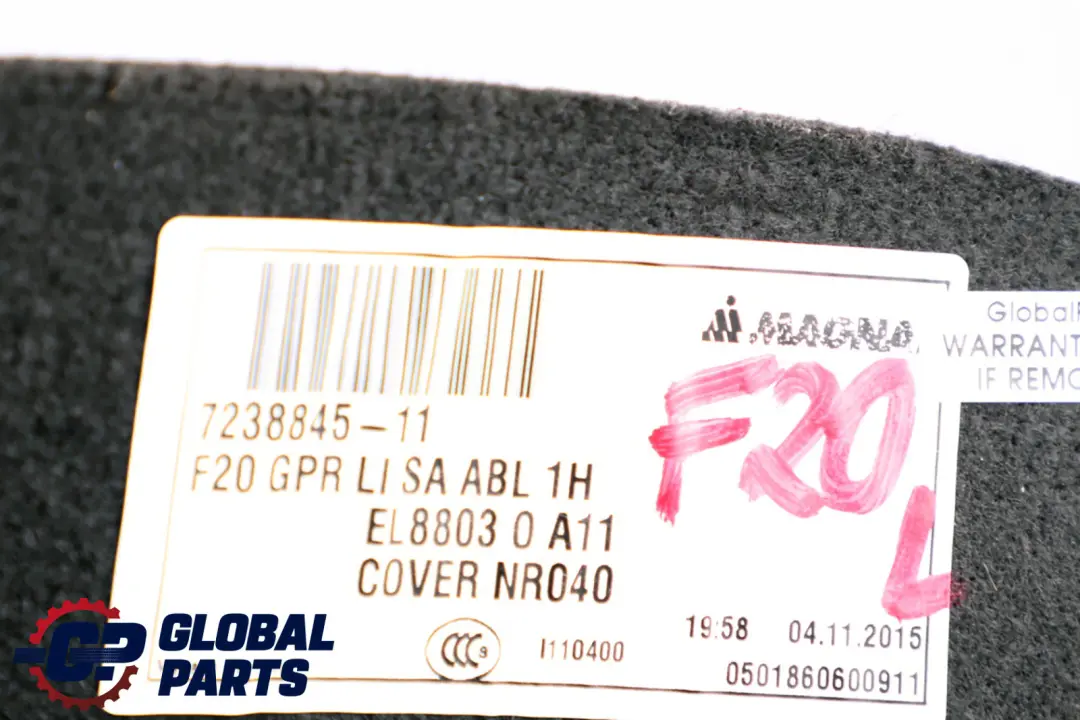 Verkleidung Gepäckraum Links 5147 für BMW 1 er F20 F21 mit Teilenummer 7238845 BMW 1 er F20 F21 Verkleidung Gepäckraum Links 5147 - SKU 7238845 - Teilenummer 7238845